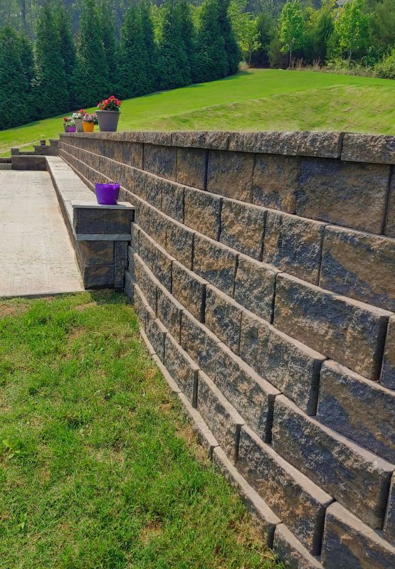 Completed Masonry Retaining Wall